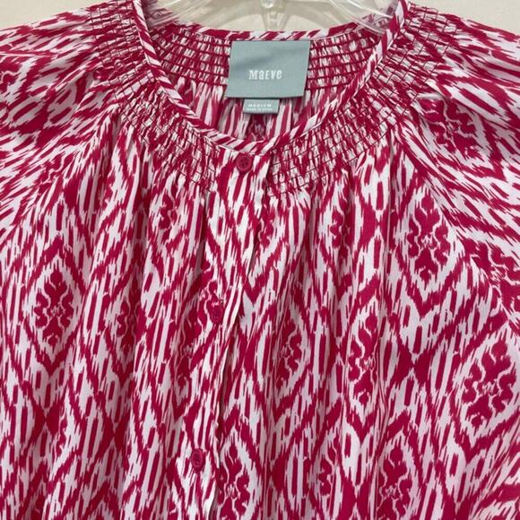 ANTHROPOLOGIE MAEVE MINI DRESS HOT PINK WHITE SZ M STRAP BELT SOPHISTICATED - Picture 4 of 16